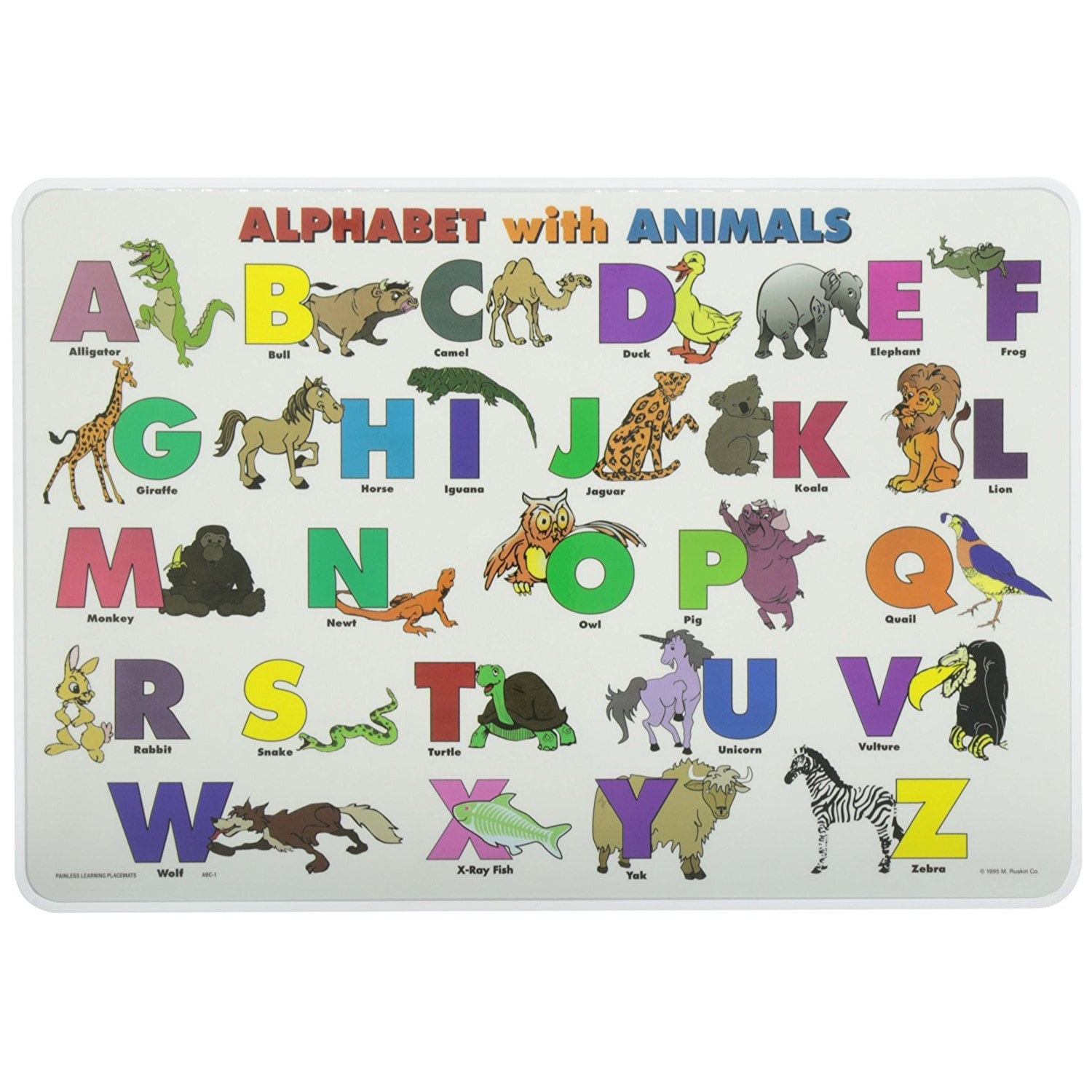 ABC Alphabet with Animals Placemat
