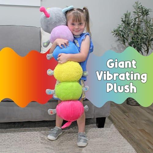 Cuddlebug Caterpillar Body Pillow Sensory Snuggle Vibrating Plush, 35” Jumbo Stuffed Toy