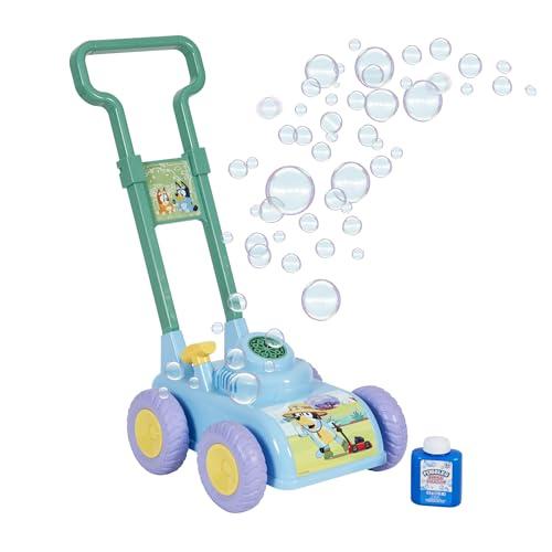 Bluey Bubble Lawn Mower for Toddlers, Bubble Blowing Machine for Indoor and Outdoor Gardening Toy, Plays Bluey Music, Birthday