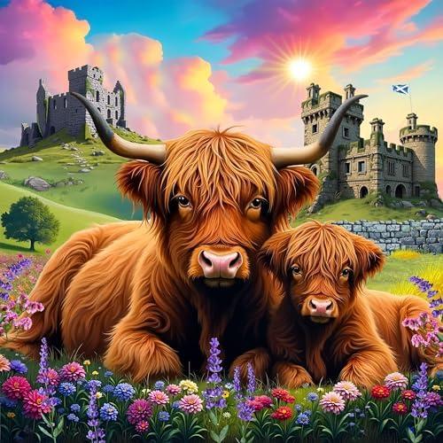 3302560 Highland Cows in the Countryside 500 Piece Puzzle