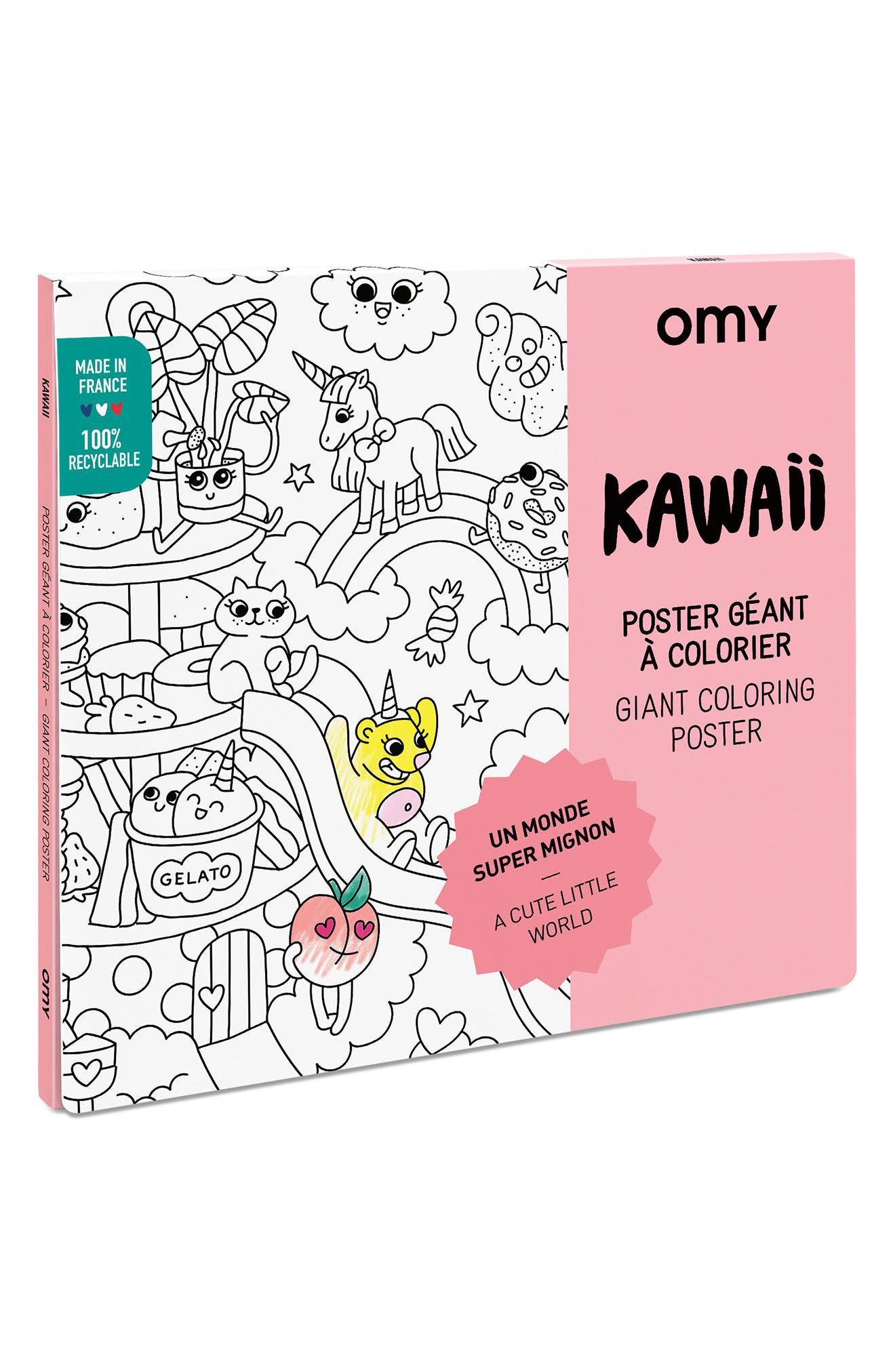 Omy Kawaii Coloring Poster in Multi